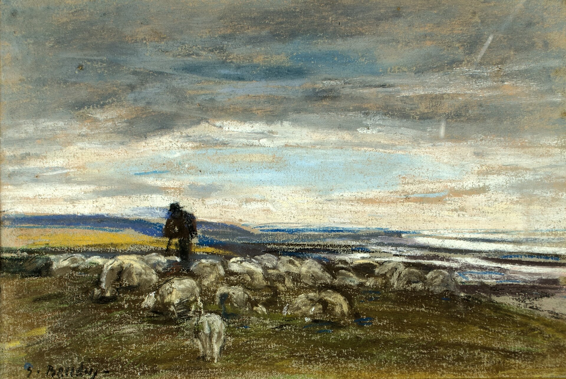 Eugène Boudin - Pâturage aux moutons, côte normande - Oglethorpe