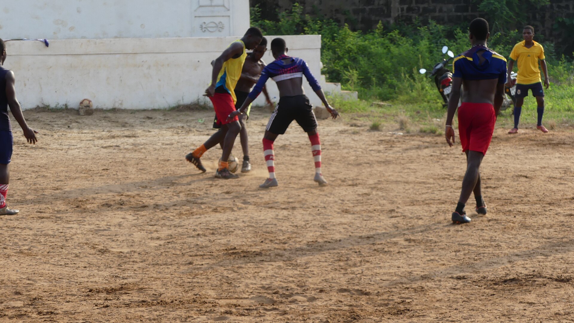 Amateur football match between young students on the UAC Campus