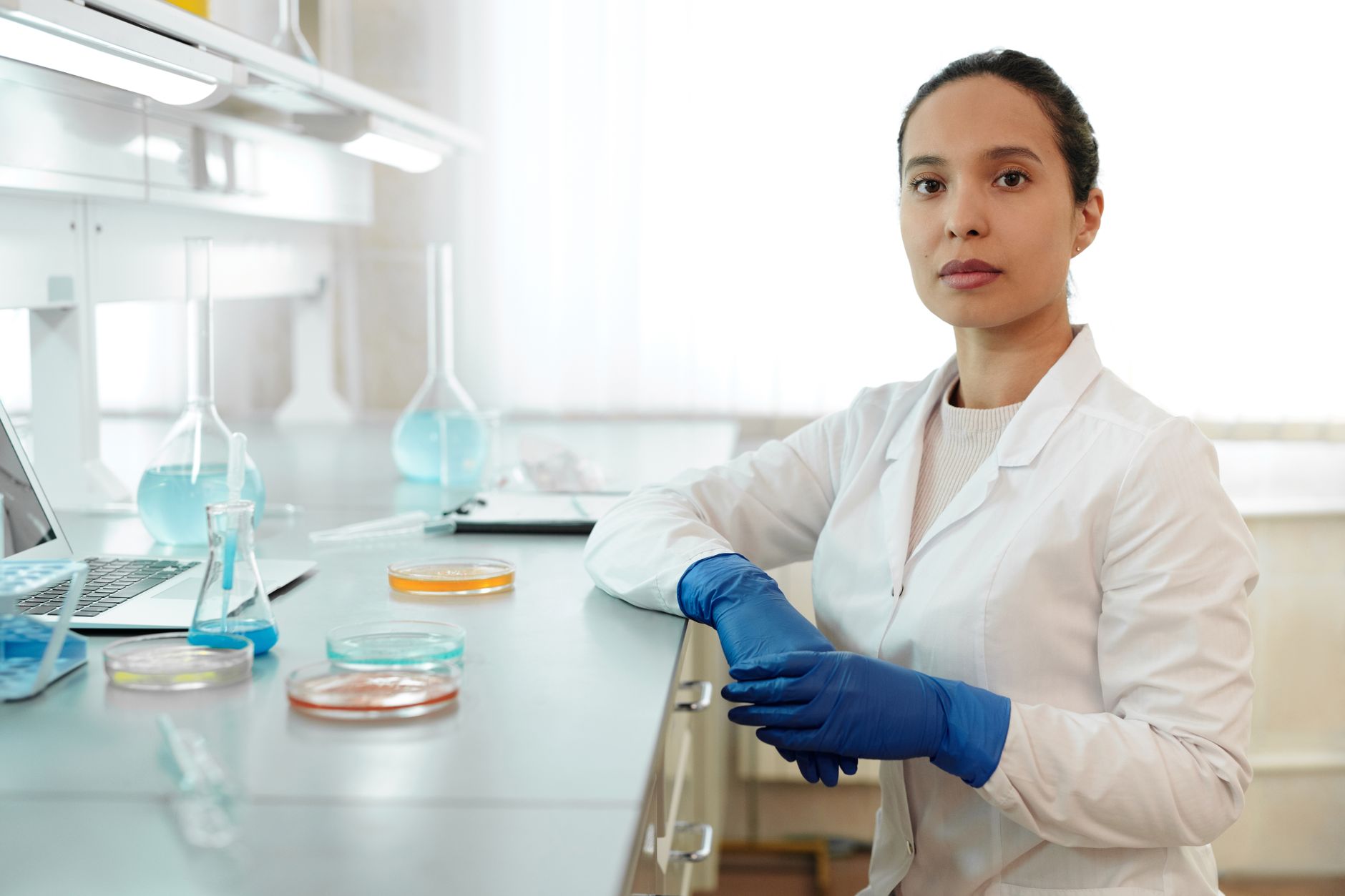 Scientist working in a laboratory associated with energy research